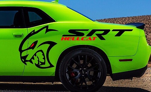 Kit di Adesivi in Vinile Stile SRT Hellcat per Paraurti Anteriore Dodge Challenger