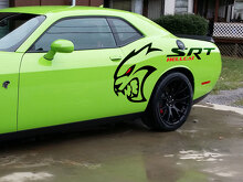 Kit di Adesivi in Vinile Stile SRT Hellcat per Paraurti Anteriore Dodge Challenger_2
