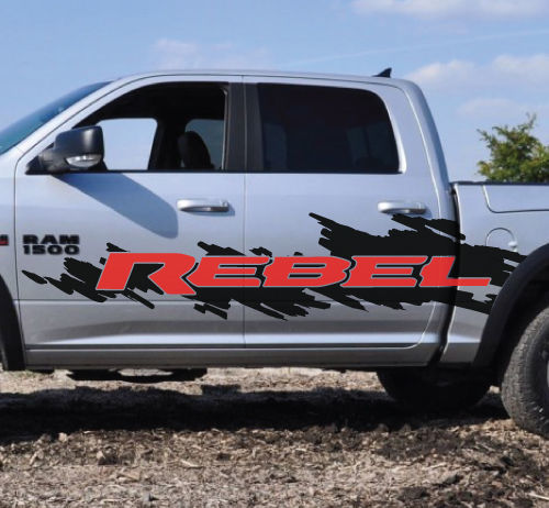 2 colori Dodge Ram Rebel Logo Splash Grunge Vinyl Decal Graphic Camo Truck Cast
