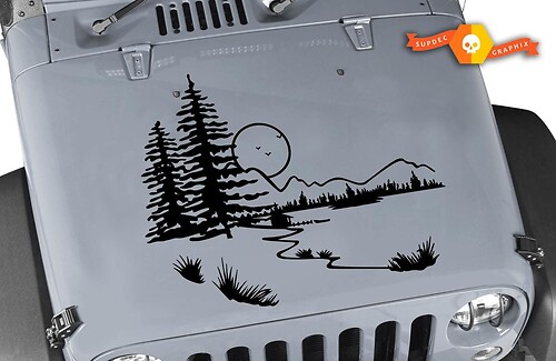 Adesivo in Vinile Paesaggio Naturale per Cofano Jeep Wrangler