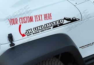 TESTO PERSONALIZZATO- JK JL Unlimited Edition Mountain decalcomania adesiva in vinile Si adatta a qualsiasi Jeep wrangler JK3