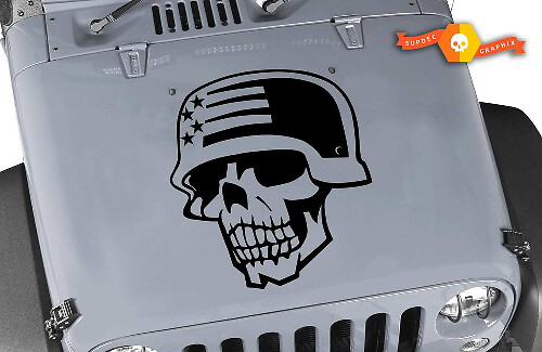 Adesivo in Vinile Teschio Militare per Jeep Wrangler