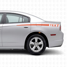 Adesivo in vinile laterale con testo personalizzato e strisce sfumate per Dodge Charger 2011-2014_4