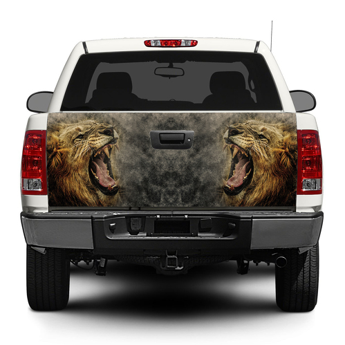 Lion Angry Wild Animal King Flag Portellone posteriore Decal Sticker Wrap Pick-up Truck SUV Car