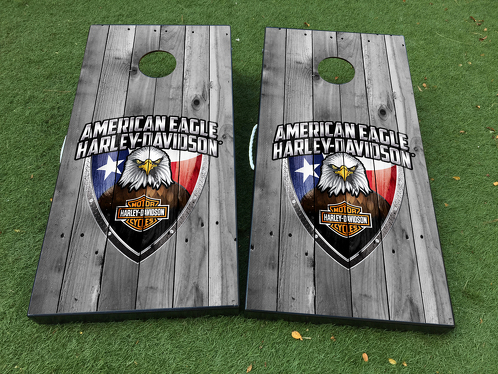 American Eagle Harley Davidson USA Cornhole Gioco da tavolo Decalcomania INVOLUCRO IN VINILE con LAMINATO
