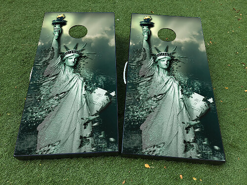 Set di Adesivi in Vinile per Tavola Cornhole Statua della Libertà
