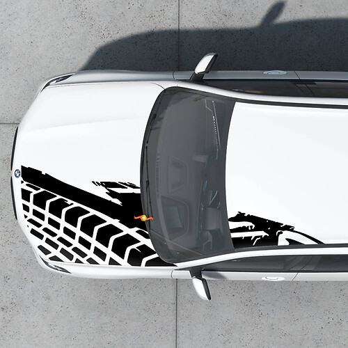 Traccia pneumatici splash Hood Roof Graphics Decal Adesivo Universal Fittament
