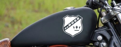 Adesivo decalcomania moto daBOSS Gas Fuel Tank sport racing stemma logo colore WHT