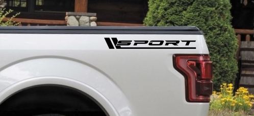 SPORT Vinyl Decal Truck bed Pickup turbo 4wd 4x4 diesel adesivo logo emblema BLK
