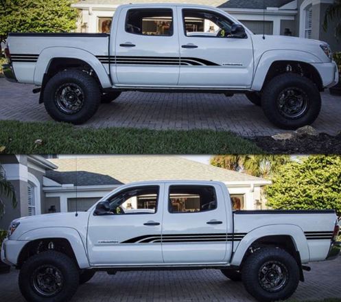 Decal Sticker Graphic Side Door Bed Stripes per Toyota Tacoma 04-17 4x4 Offroad