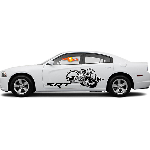 SUPER BEE SRT +4FREE Adesivo decalcomania laterale in vinile Fender Dodge Charger Grafica NERO
