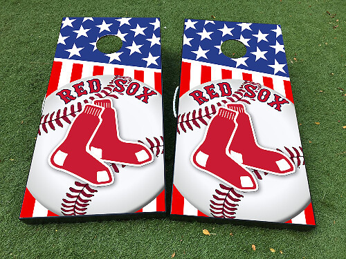 Set di Adesivi in Vinile per Tavola Cornhole Baseball Boston Red Sox