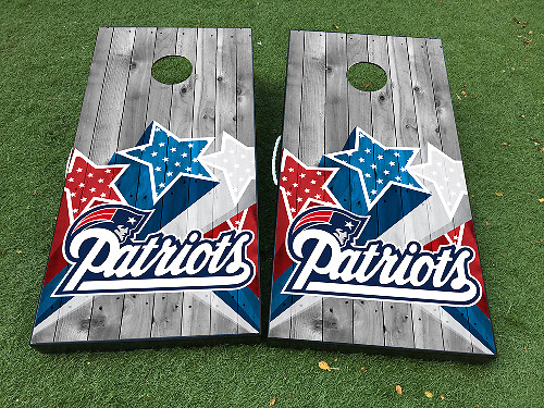 Set di Adesivi in Vinile per Tavola Cornhole Ispirata al Football dei Patriots