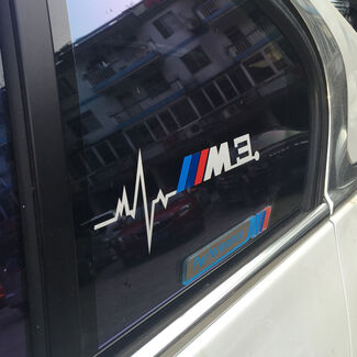 2 pezzi per BMW M3 è nel mio sangue Battito cardiaco Decalcomanie per adesivi per finestre Grafica
