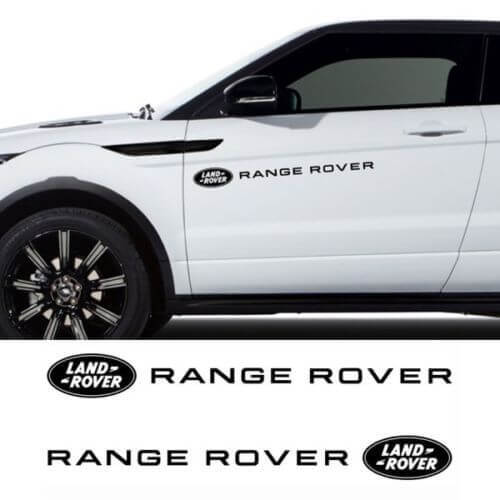 Coppia di Adesivi Vinilici con Logo Laterale Range Rover per Land Rover