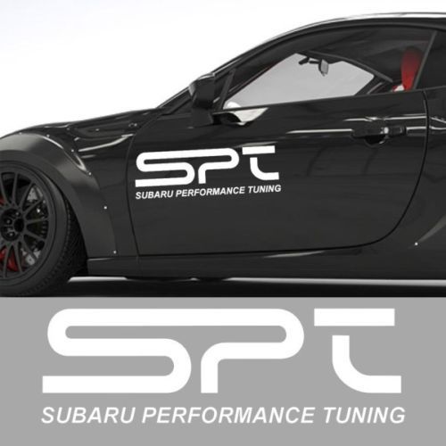 2X SPT Subaru Performance Tuning Dors Cover Adesivi per decalcomanie in vinile bianco