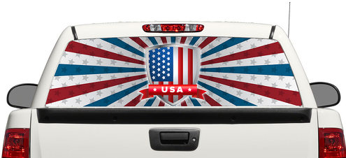 Adesivo per decalcomania del finestrino posteriore della bandiera americana USA Pick-up Truck SUV Car 3