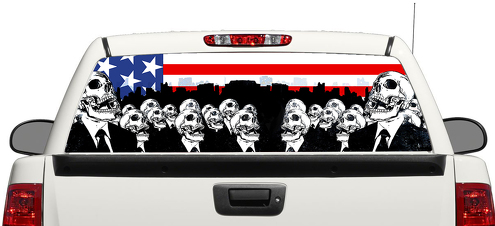 Bandiera americana Zombies Morte Lunotto Decal Sticker Pick-up Truck SUV Car 3