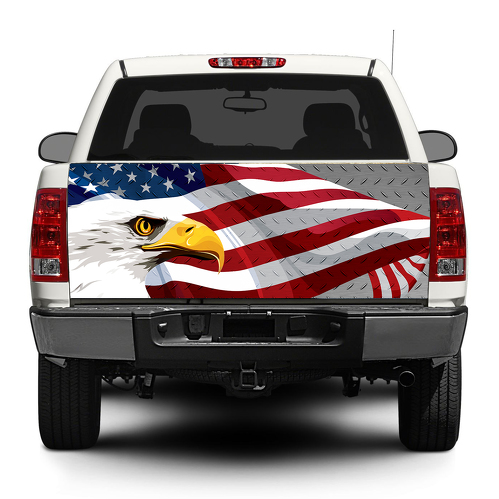 American Eagle USA Flag Steel Portellone posteriore Decal Sticker Wrap Pick-up Truck SUV Car
