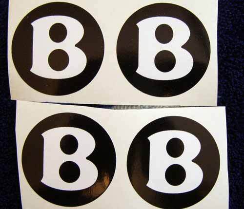 Set di Adesivi in Vinile per Coprimozzo Ruota Stile Bentley Nero Bianco B