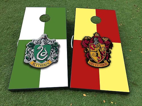 Set di adesivi in vinile per tavolo Cornhole Serpeverde e Grifondoro