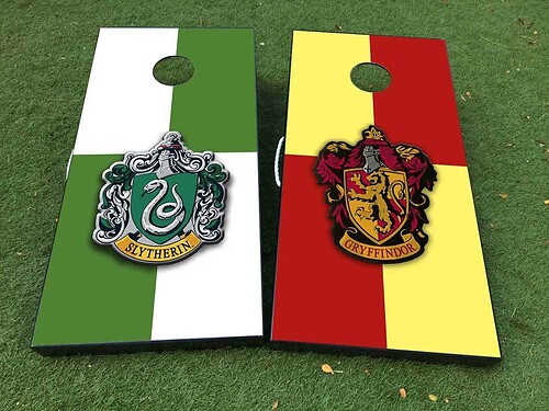 Serpeverde e Grifondoro squadra Harry Potter Cornhole gioco da tavolo adesivo decalcomania involucri in vinile con laminato
