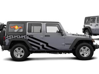 Decalcomania con grafica a stella a tema USA per 07-17 Jeep Wrangler Unlimited JK 4 porte