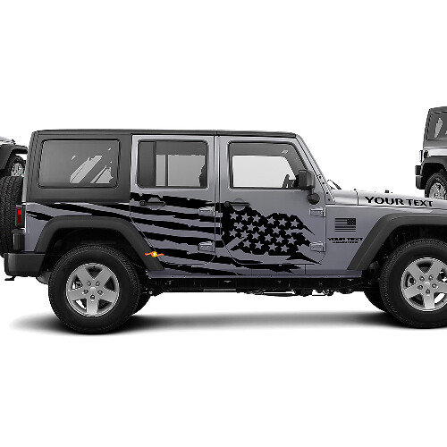 Adesivo in Vinile con Bandiera USA Invecchiata per Jeep Wrangler Unlimited JK