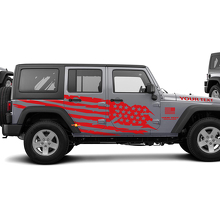 Adesivo in vinile con bandiera USA consumata per Jeep Wrangler Unlimited JK 3