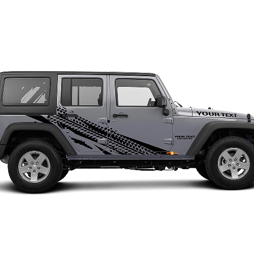 Adesivo in Vinile con Grafica Traccia Pneumatico per Jeep Wrangler Unlimited JK
