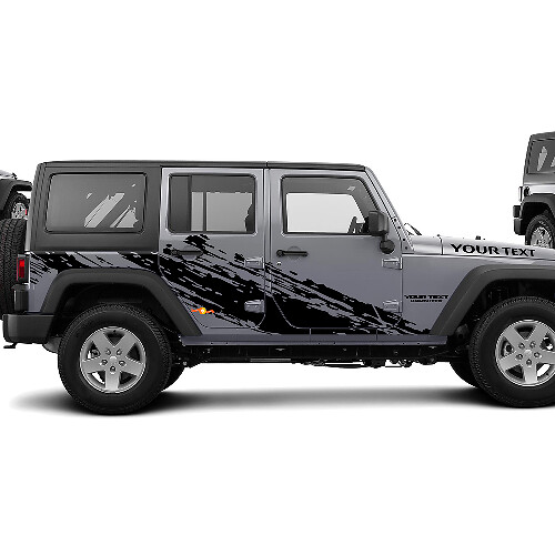 Adesivo in Vinile Laterale con Grafica Antischizzo Fango per Jeep Wrangler Unlimited JK