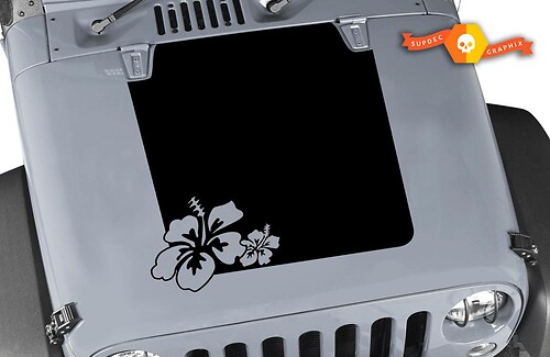 Hibiscus Hood Black Out per Jeep Wrangler Unlimited JK 4 porte 07-17