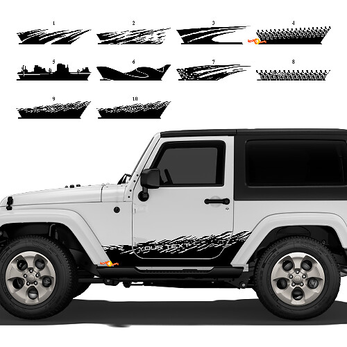 Adesivo in vinile personalizzato grafica porte laterali Splash per Jeep Wrangler JK