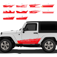 Adesivo in vinile personalizzato grafica porte laterali Splash per Jeep Wrangler JK 3