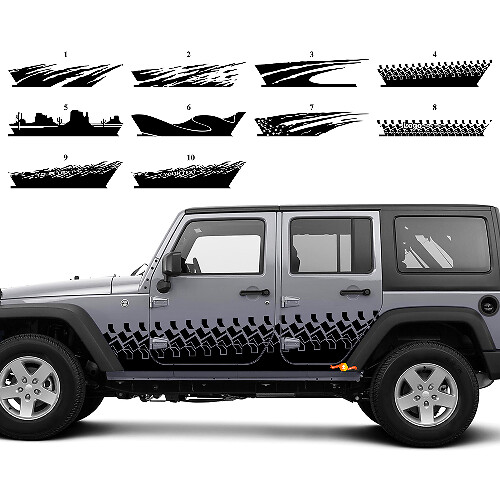 Kit di adesivi in vinile personalizzati per porte laterali Splash per Jeep Wrangler JK