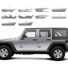 Kit di adesivi in vinile personalizzati per porte laterali Splash per Jeep Wrangler JK 2