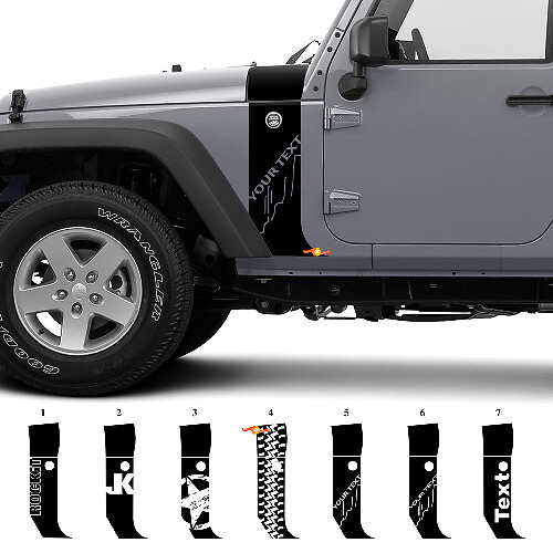 Adesivo in vinile personalizzato a strisce per cofano e parafango per Jeep Wrangler JK