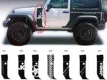 Jeep Wrangler JK Hood Cowl and Stripe che scende lungo la grafica della decalcomania del parafango 2