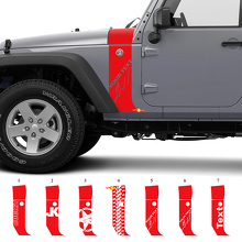 Adesivo in vinile personalizzato a strisce per cofano e parafango per Jeep Wrangler JK 3