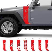 Adesivo in vinile personalizzato a strisce per cofano e parafango per Jeep Wrangler JK_3