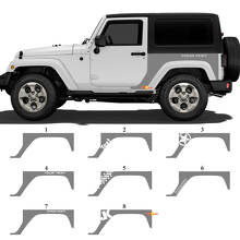 Set di Adesivi in Vinile Personalizzati per il Quartino Posteriore Laterale per Jeep Wrangler JK_2