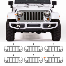 Adesivo in Vinile Grafica Nera Personalizzata per Griglia per Jeep Wrangler Rubicon JK 2
