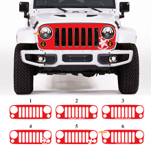Adesivo in Vinile Grafica Nera Personalizzata per Griglia per Jeep Wrangler Rubicon JK 3