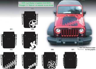 Jeep Decal Sticker Hood Badge Grafica Blackout 07-16 Wrangler Rubicon