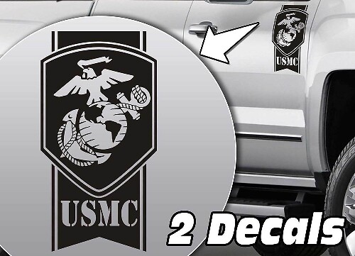 Set Adesivi in Vinile per Sponde del Cassone di Pickup Stile USMC Aquila Mondo Ancora