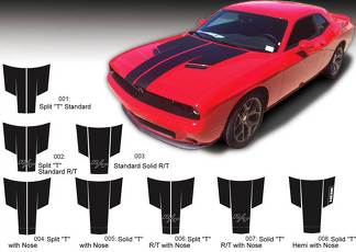 Dodge Challenger Hood T Decal Sticker La grafica del cofano si adatta ai modelli 2015