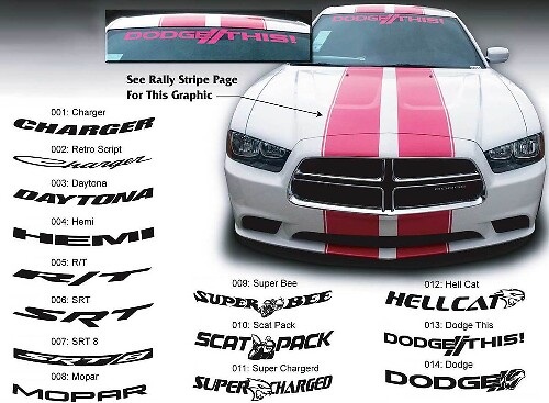 Dodge Charger HellCat Mopar Hemi SRT SRT8 Super Bee Parabrezza Decal Sticker grafica si adatta ai modelli 11-16