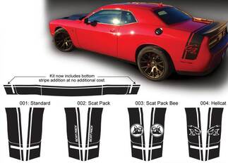 Dodge Challenger Side and Tail Band Pack Scat Pack Hellcat Super Bee Decal Sticker Graphics si adatta ai modelli 2015 Scatpack