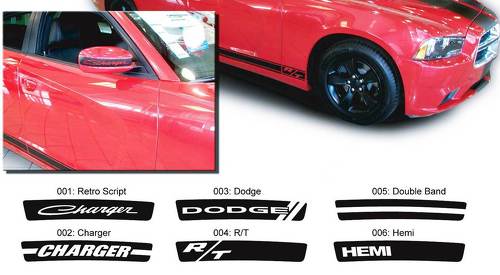 Dodge Charger Mirror Decal Sticker La grafica Hemi RT si adatta ai modelli 2011-2016