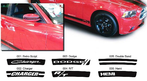 Dodge Charger Mirror Decal Sticker La grafica Hemi RT si adatta ai modelli 2011-2016